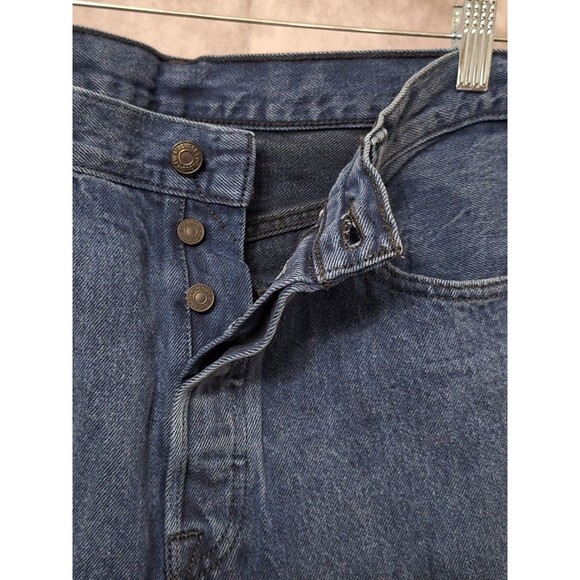Levi's 501 Black Tab Jeans Men's 34x32 Blue Button Fly Faded Y2K Grunge Skater - Picture 5 of 8